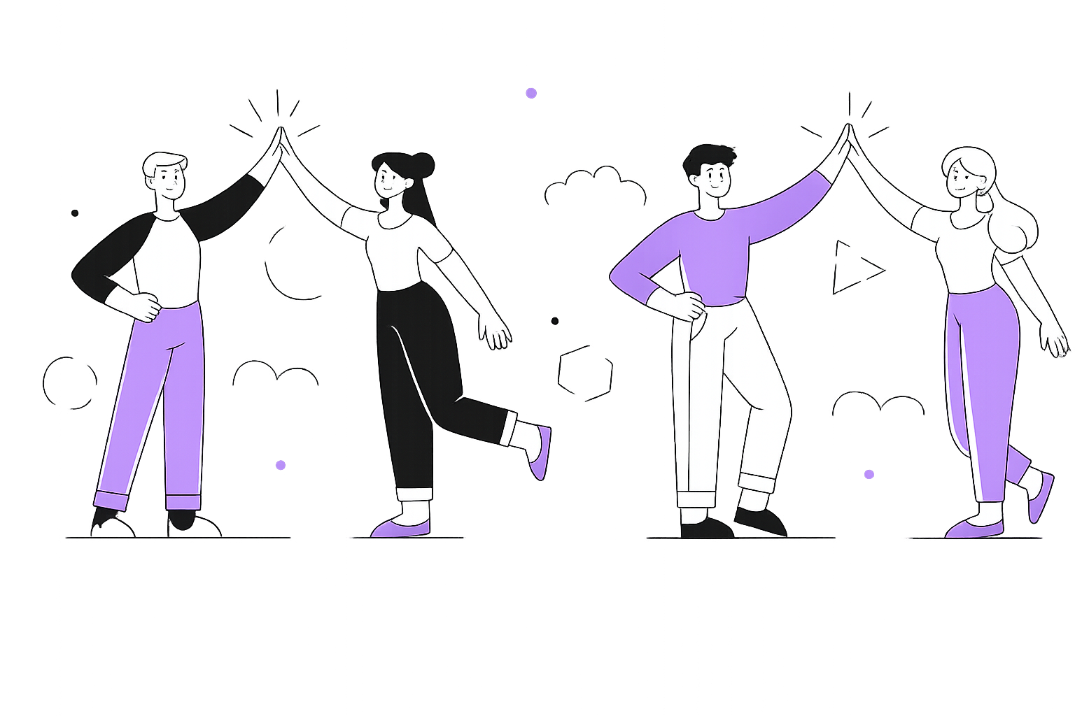 Ilustración de adolescentes e mocidade celebrando a igualdade, a unidade e o respecto